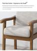 Solid Wood Armchair with Soft Padding and Backrest for Office or Elderly Use