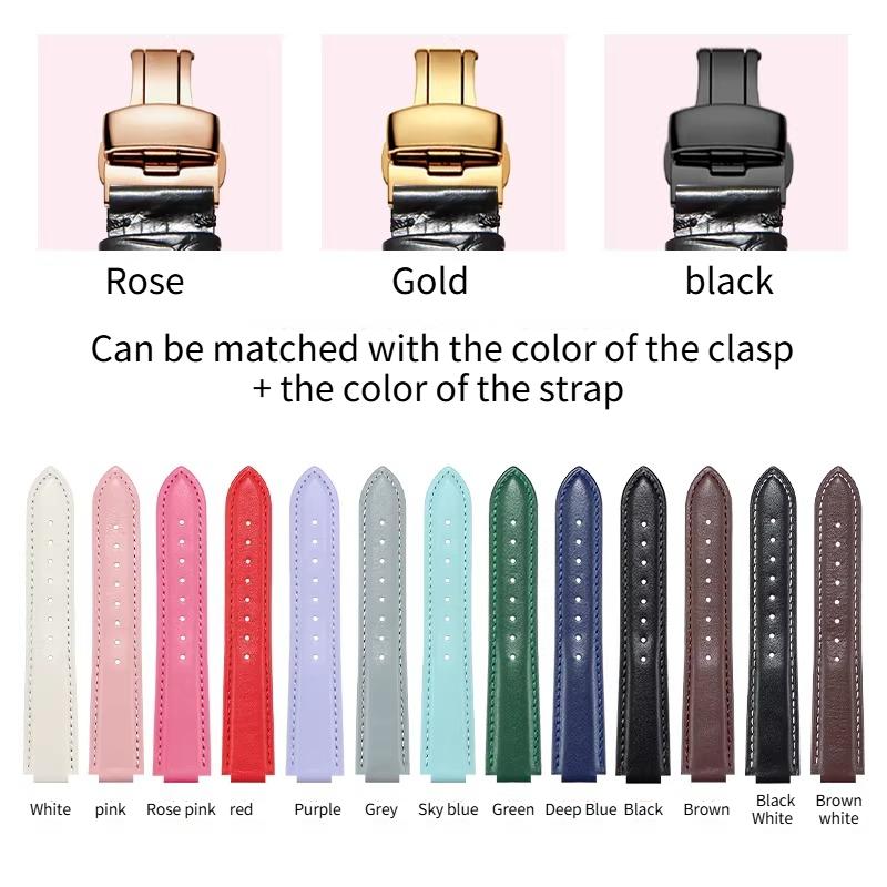Curved mouth layer cowhide watch strap women for Original CARTIER BALLON BLEU DE CARTIER W69016Z4 WJBB0033 HIPINE men watchband