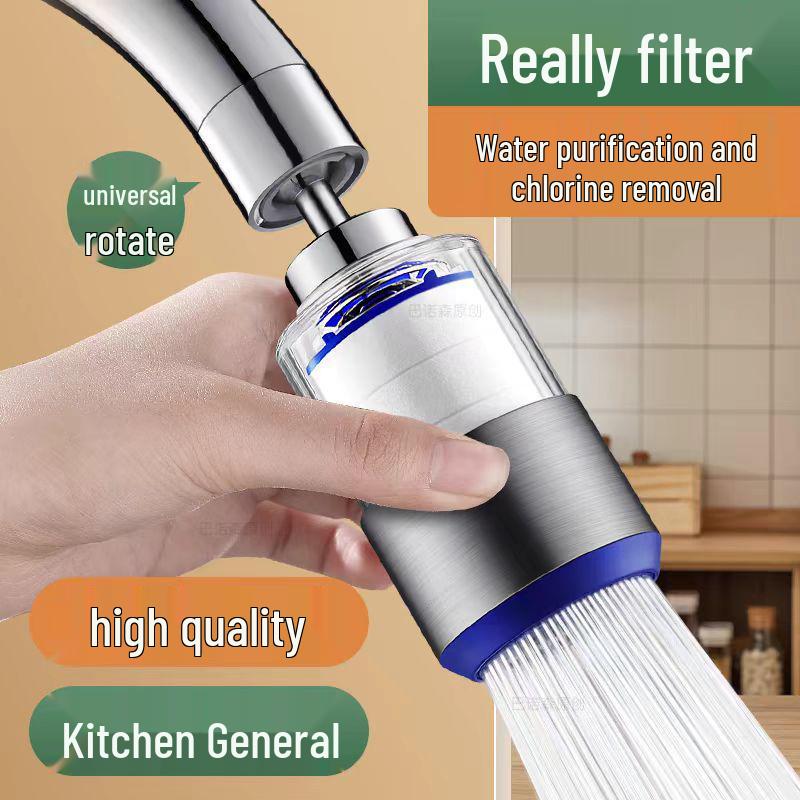 Universal Two-Speed Kitchen Faucet Filter and Anti-Splash Extension Purifier