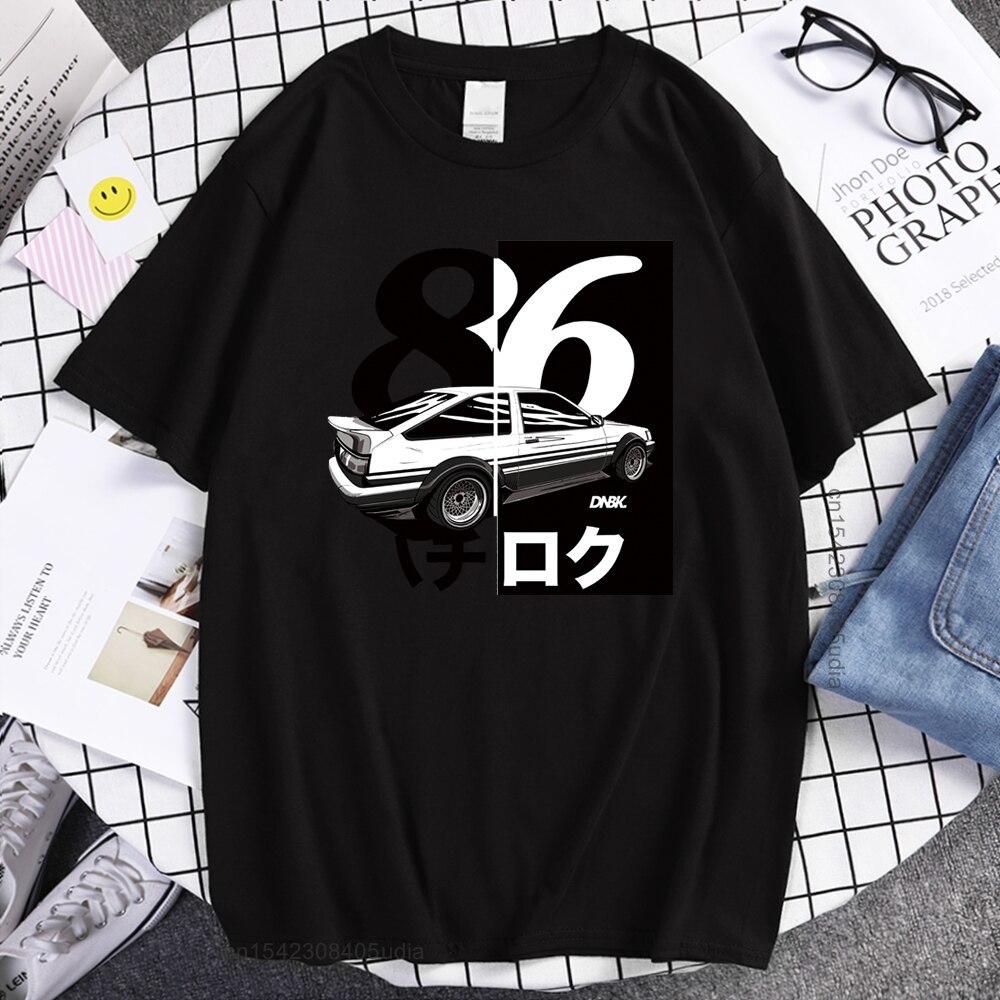 Fashion Japanese Drift Anime Initial D T Shirt Unisex Summer Cool Brand Short Sleeves Tshirt Casual Ae86 Initial D Homme Tshirt