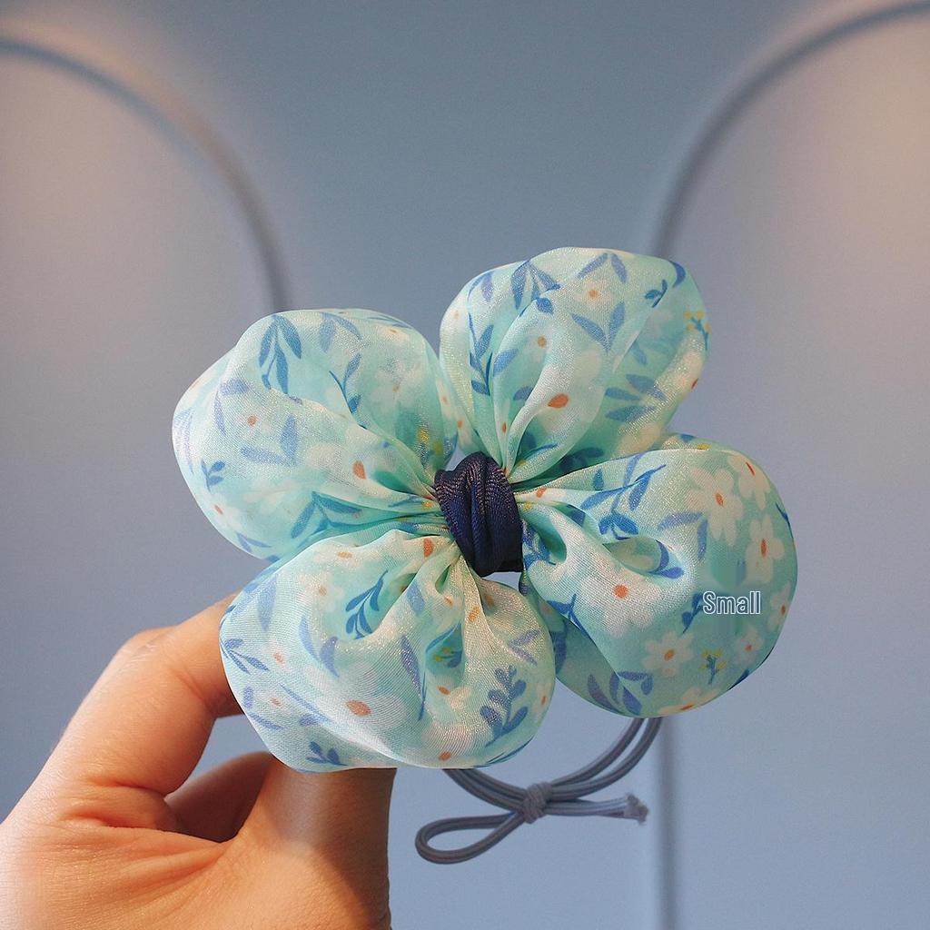 Child-Friendly High Elastic Hair Ties: Floral Bows & Ponytail Holders