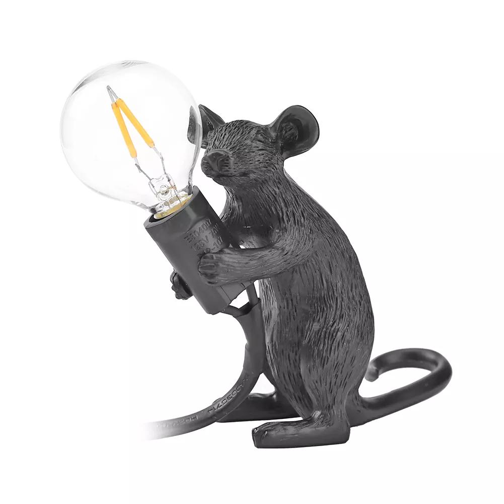 3 Colors Rat Table Lamp Desk Light Decor Lamp Bedside Resin Lamp White Light Decor for Bedroom