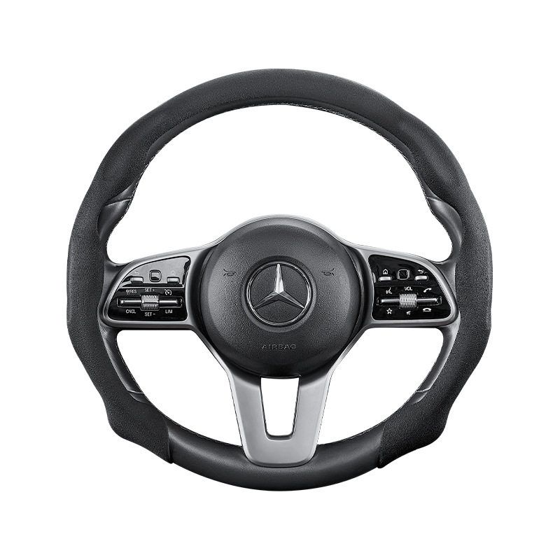 Steering Wheel Cover, Suede Leather, Breathable, Sweat-Absorbent, Non-Slip, Wear-Resistant, High-End Universal Handle Cover, Suitable for All Seasons