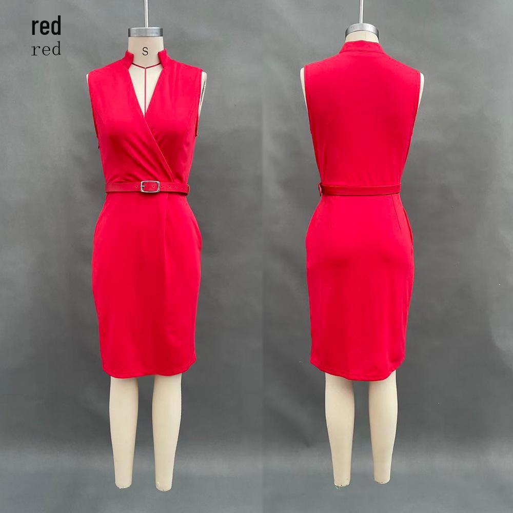 Elegant Casual Sleeveless Belted Pocket Dress (2026)