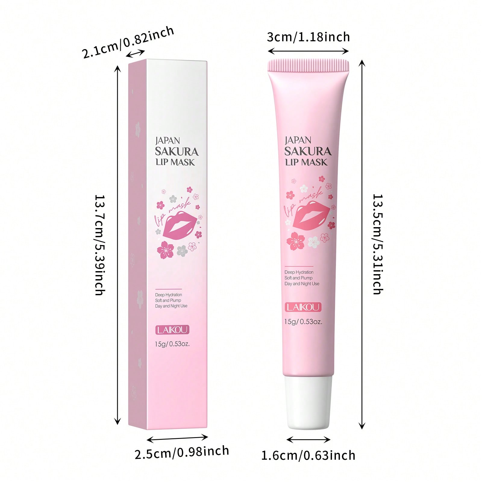 LAIKOU Sakura Moisturizing and Delicate Lip Mask Removes Lip Lines Improves Lip Skin Condition Prevents Chapped Lip Care 15g