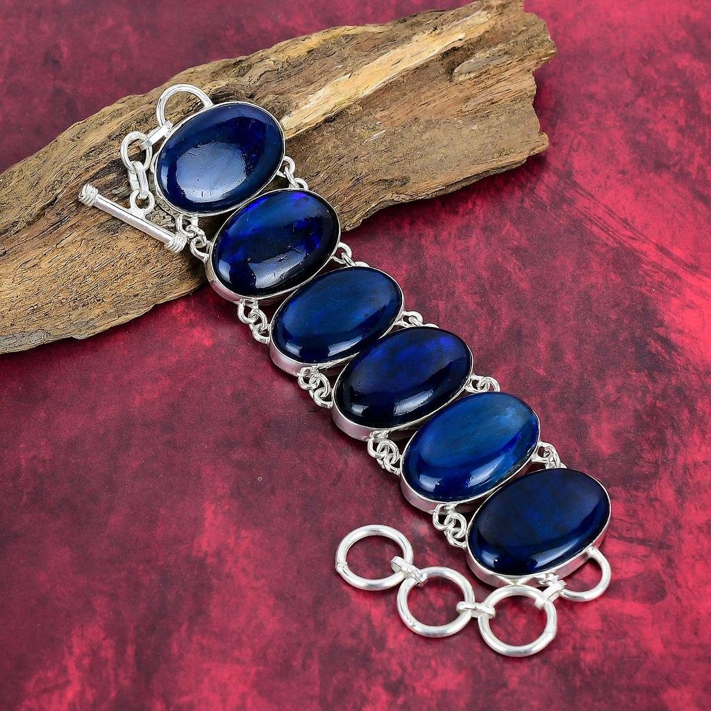 Blue Flash Labradorite Gemstone 925 Solid Sterling Silver Bracelet & Necklace Jewelry Set, Handmade Jewelry Amazing Design Jewelry For Her