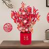 Uflower Lunar New Year Artificial Flowers 2026 New Year Artificial Red Fruit Berry Pot Wedding Party Home Room Decorations