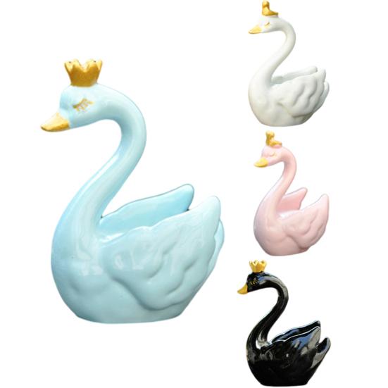 Ozdoba Labuť Krásná Mikro Krajinná Figurka Panenka DIY Dekorace na Dort Simulace Koruna Labuť Figurka Pryskyřice Zvířecí Model Vánoční Svatba Dárek