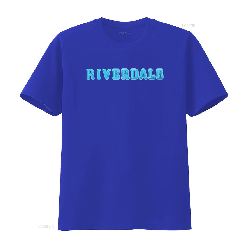 Riverdale Logo Neon Blue Print Adult T Shirt Trendy Fashion for Fans vintage Washed graphic Unisex Stylish Casual