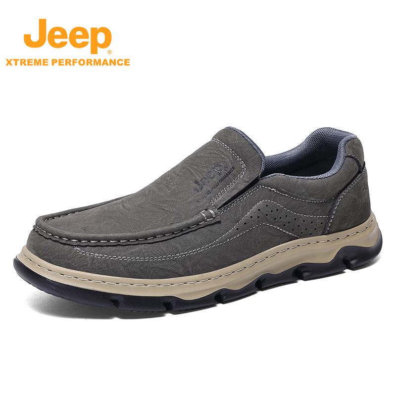 JEEP Men s Slip-on Leather Hiking & Casual Shoes 41