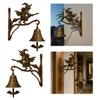 Vintage Witch Doorbell Multi-Purpose Halloween Witch Bells Wear Resist Broom-Riding Witch Bell for Front Doors Porch