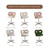 Adjustable Wool/Sheepskin Makeup Chair Rotatable Dressing Stool Easy-to-Clean Bow Tie Design Sag-Proof Computer Seat