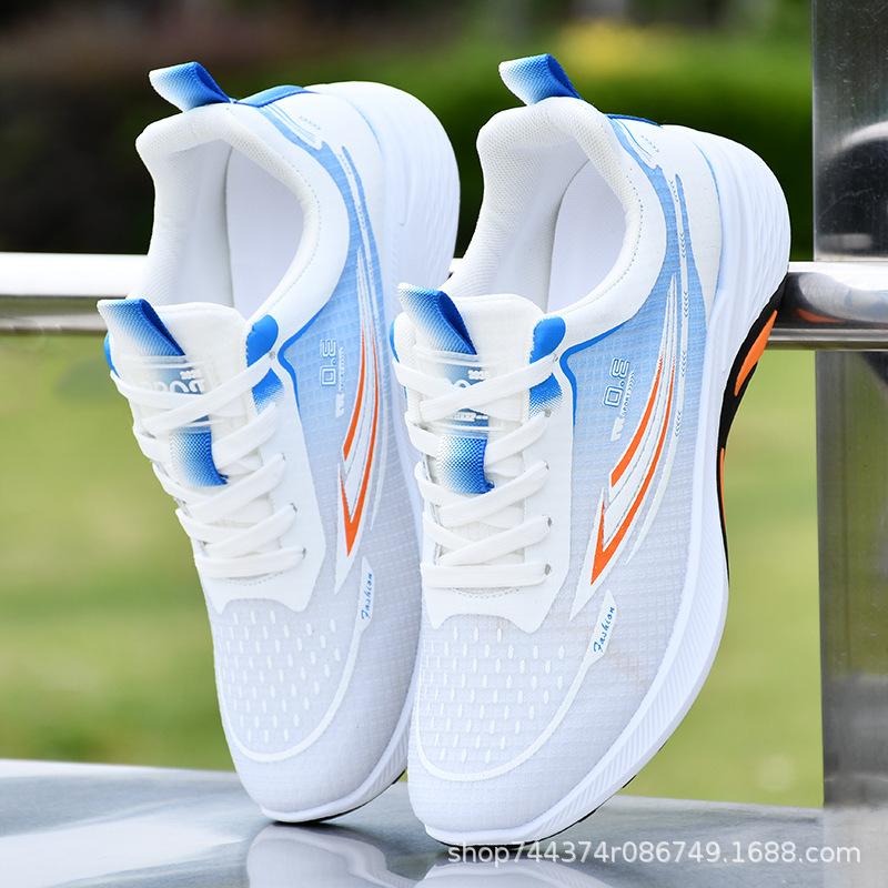 Neue Frühjahrs- und Herbst-Flugweb-Mesh-Schuhe atmungsaktive und leichte Laufschuhe rutschfeste Freizeit-Sportschuhe weich-gepolsterte Fitnessschuhe