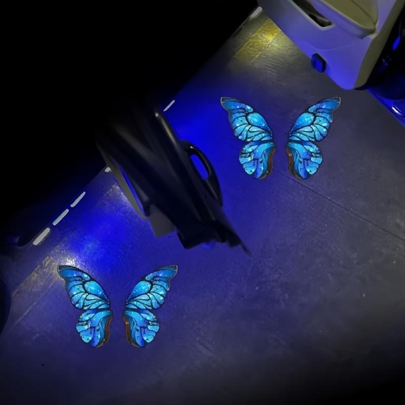 

2Pcs Butterfly Door Light Logo Led Projector Car Door Step Courtesy Welcome Lights Cute Pattern Girl Projection Light