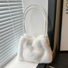 Plüschtasche für Damen mit Magnetverschluss und Innentasche für Handy für den lässigen täglichen Gebrauch