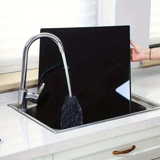 Acrylic Cutting Board with Counter Lip 16x12 Inch Non-Slip Clear Kitchen Chopping Boards for Countertop Protector Apartment Essentials