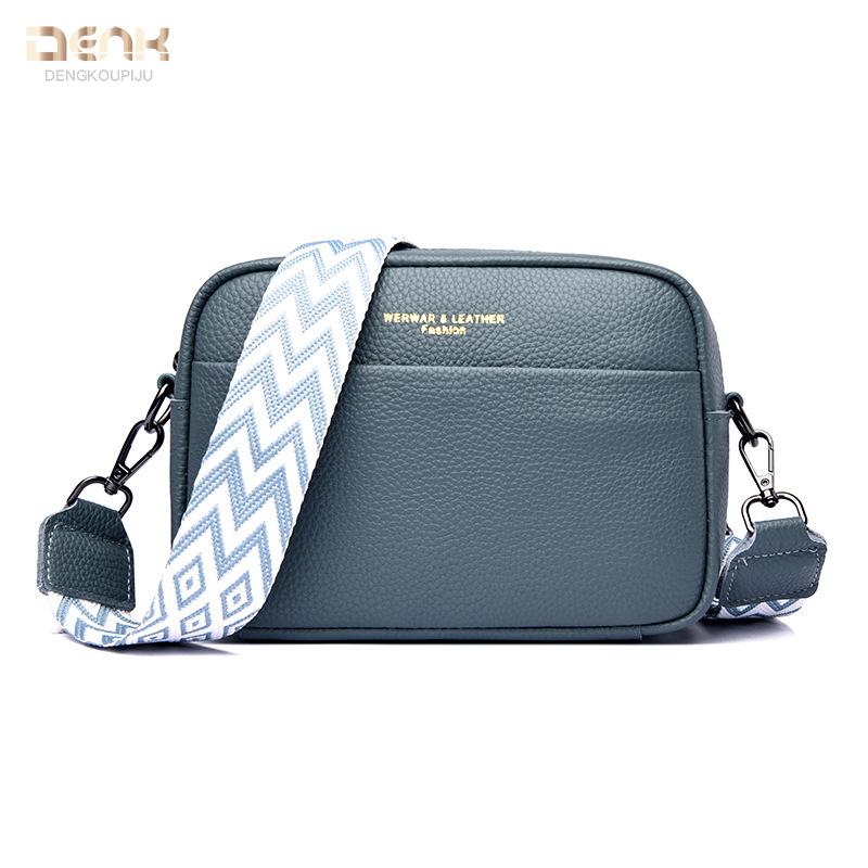 Leather Women's Bags New Trendy Fashion Bags One Shoulder Messenger Bag First Layer Cowhide Small Square Bag