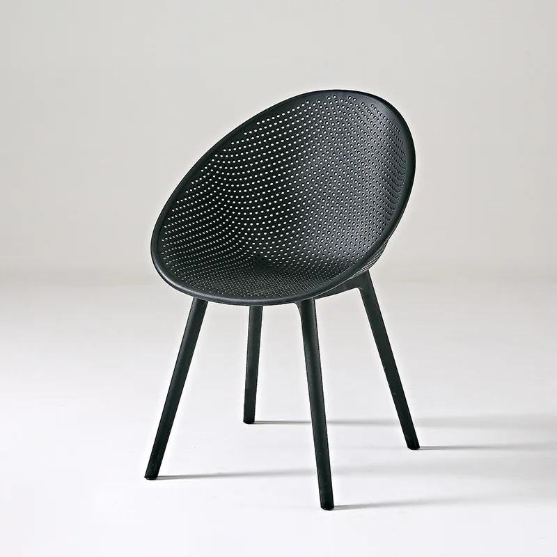 Nordic Household Creative Rocking Chair Back Makeup Chair Plastic Dining Chair Modern Living Room Recliner Minimalist