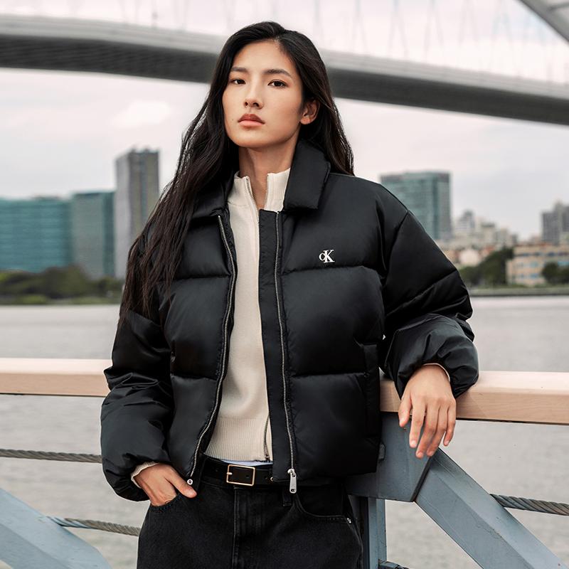 Calvin Klein Casual Letter Embroidered Loose Short Jacket Women Jacket 47D594G