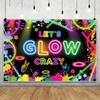 Splashing Graffiti Glow Wall Backdrop  HipHop Theme Happy Birthday Party Photography Background BannerTapestry