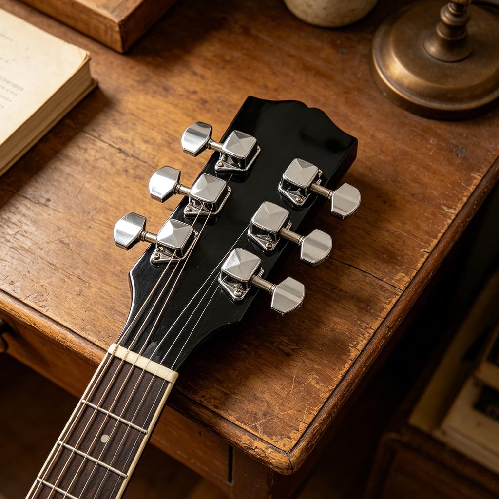 6Pcs Semi-Closed Guitar String Tuning Pegs Acoustic/Electric Guitar Tuning Machines for Acoustic Folk & LP Style Electric