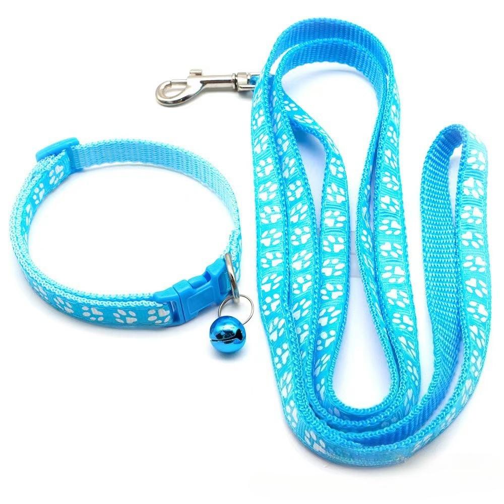 Set Guinzaglio e Collare per Gatti in 1 Pezzo con Ciondolo Zampa Carino - Collare Regolabile per Gattini Morbida Collana per Animali Domestici per Cani Piccoli Perfetto per Gattini Cuccioli