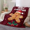 1pc Christmas Gingerbread Man Printing Lightweight Flannel Blanket, Comfortable and Warm Blanket, for Camping Sofa Bed and Couch Office, Gift