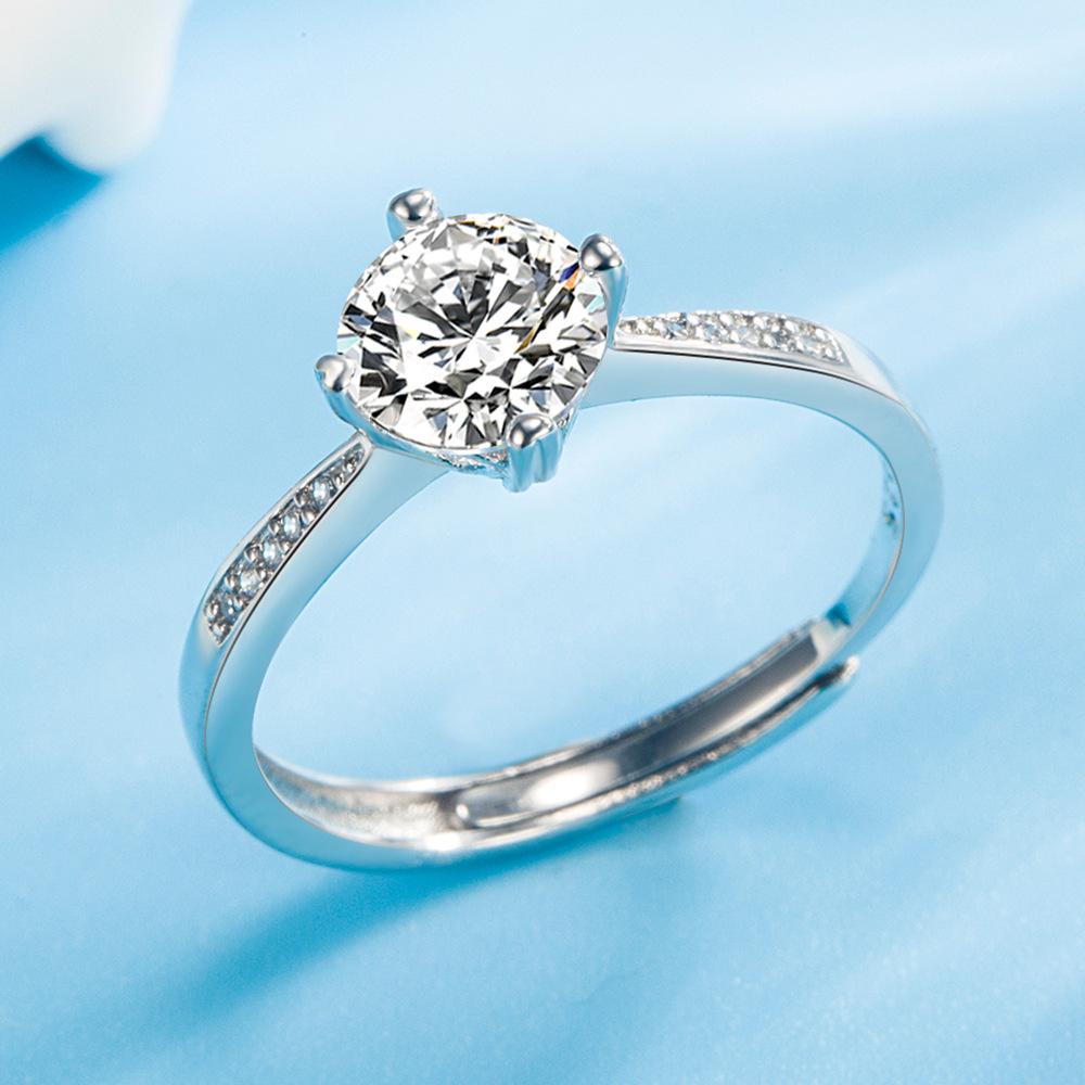 

Открытое кольцо из стерлингового серебра 925 пробы с имитацией CZ, штабелируемое кольцо с платиновым покрытием, браслеты вечности для женщин