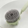 Cleaning Brush Long Handle Oil-Proof 360-Degree Rotatable Head Pot Brush with PET High-Density Bristles Strong Stain Removal Cleaning Scrubber