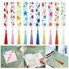 10Pcs/Set Transparent Floral Acrylic Bookmark With Tassels Reading Book Clip  Study/Library