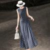 Lanser 2026 French Retro Pleated Plaid Sleeveless Vest Dress