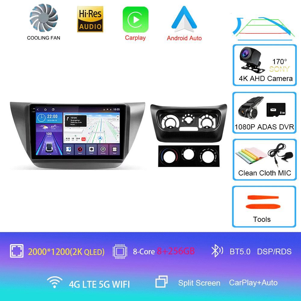 Car Radio Android 14 Carplay For Mitsubishi Lancer 9 CS 2000 2001- 2010 Navigation GPS Multimedia Player WiFi+4G Stereo Video BT