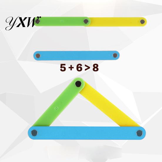 10Pcs/Set 4-10cm Magnetic Geometric Strips Tools Building Polygon Learning Aids