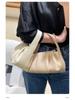 2023 Korean Fashion Pleated Cloud Genuine Leather Handbag - Versatile Women's Messenger Bag