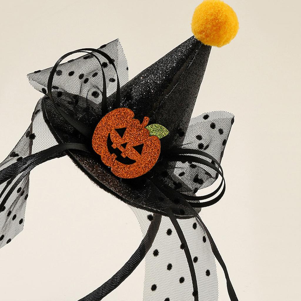 Hair Tie Headdress Headband Glitter Cartoon Pumpkin Strong Hold Catch Hair Hoop Hair Styling Tool
