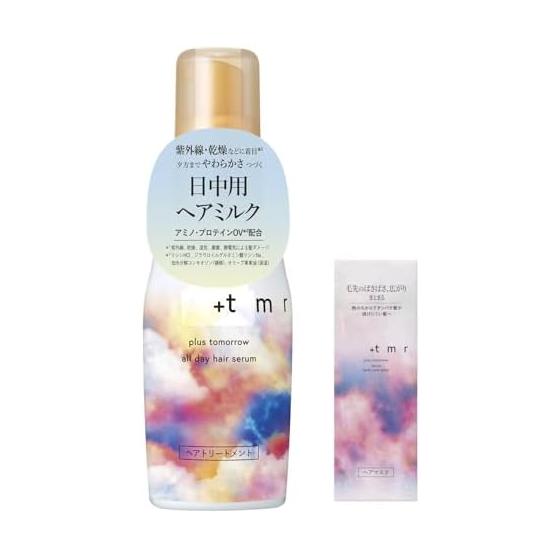 Plus Tomorrow +tmr All Day Hair Serum 80mL+Sample Hair Milk Daytime Non-Rinse Treatment Damage Repair UV Drying Static Electricity
