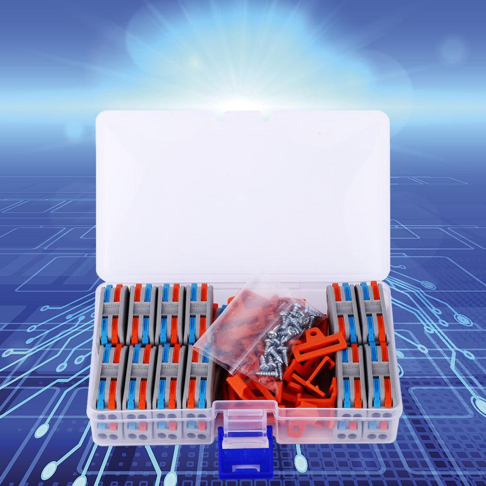 48Pcs Wiring Connector Conductor 2Positions 11~28AWG PCT22 with Bracket Screws