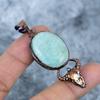 Amazonite Stone Artisan Electroformed Daughter Gift Heart Chakra Pendant Copper VP-53