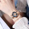 Orologio da Polso da Donna al Quarzo Quadrifoglio Vetro Sfaccettato Bracciale in Acciaio Inossidabile Orologio da Polso Moda Numeri Arabi Orologio Elegante