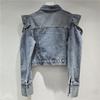 Europese Lente 2026: Elegante Off-Shoulder Hoge Taille Denim Damesjas