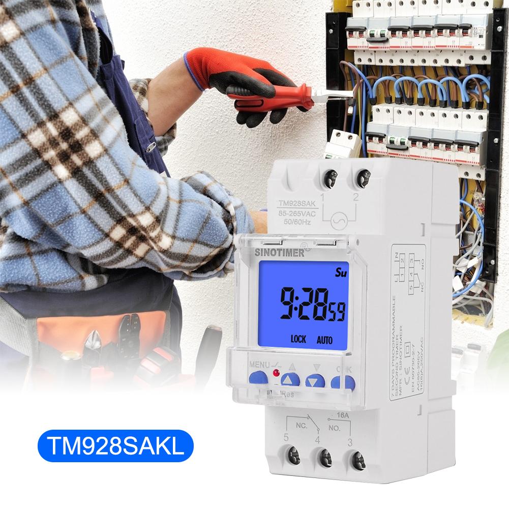 H1# Weekly Programmable Digital Timer Switch Backlit LCD Time Relay DIN Rail Mou