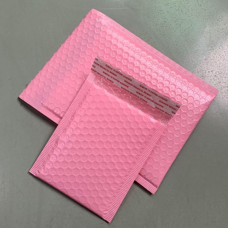 Matte Pink Co-Extruded Self-Adhesive Bubble Mailer with Black Foam Interior