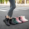 Fashion outer rain shoes female adult short rain boots waterproof shoes warm and non-slip water boots student short rubber shoes fashion