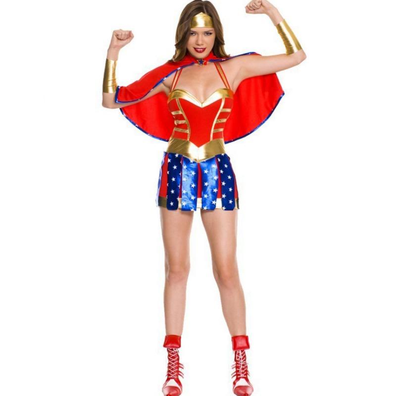 Halloween costume, Wonder Woman costume, sexy female captain costume, cosplay