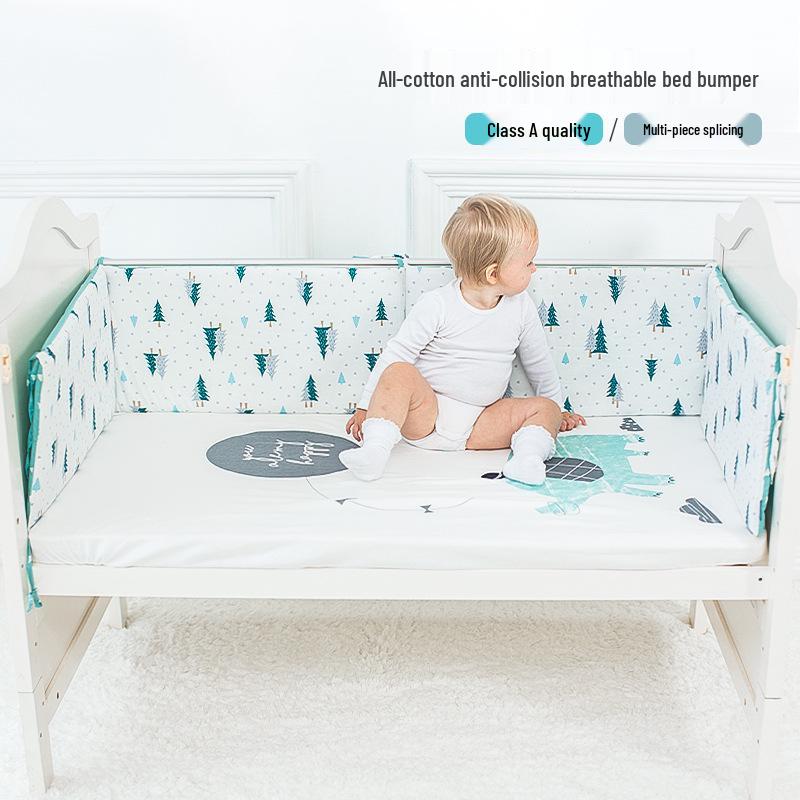 2024 Cotton Baby Bedding Set - Anti-Collision & Anti-Fall Bed Bumper for All Seasons