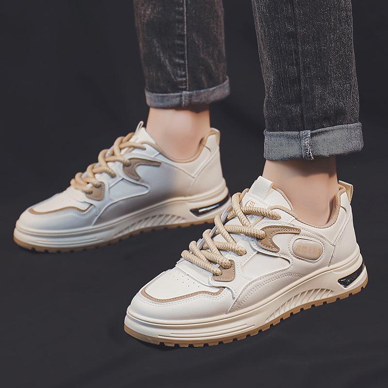 Luxury Men's Spring and Autumn 2024 New Versatile Design Feel Casual Shoes Youth Thick Sole Anti Slip Sports Board Shoes