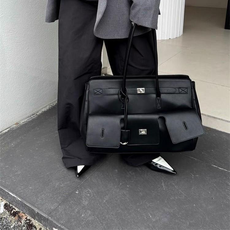 Unisex Echtleder Große Kapazität Schulter Tote Wing Bag