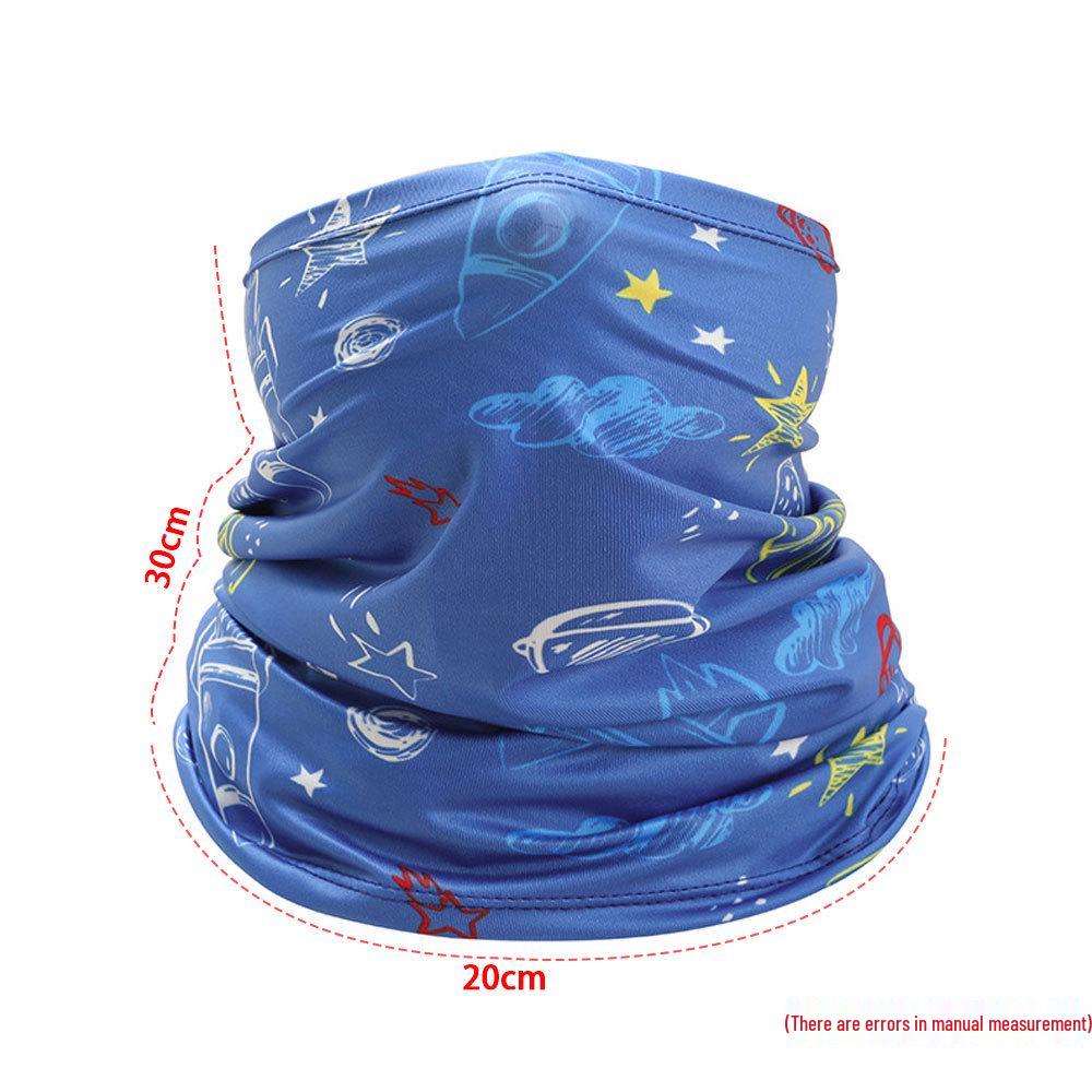 Dětský letní kreslený nákrčník z ledového hedvábí - UV ochrana a multifunkční šátek na hlavu pro cyklistiku