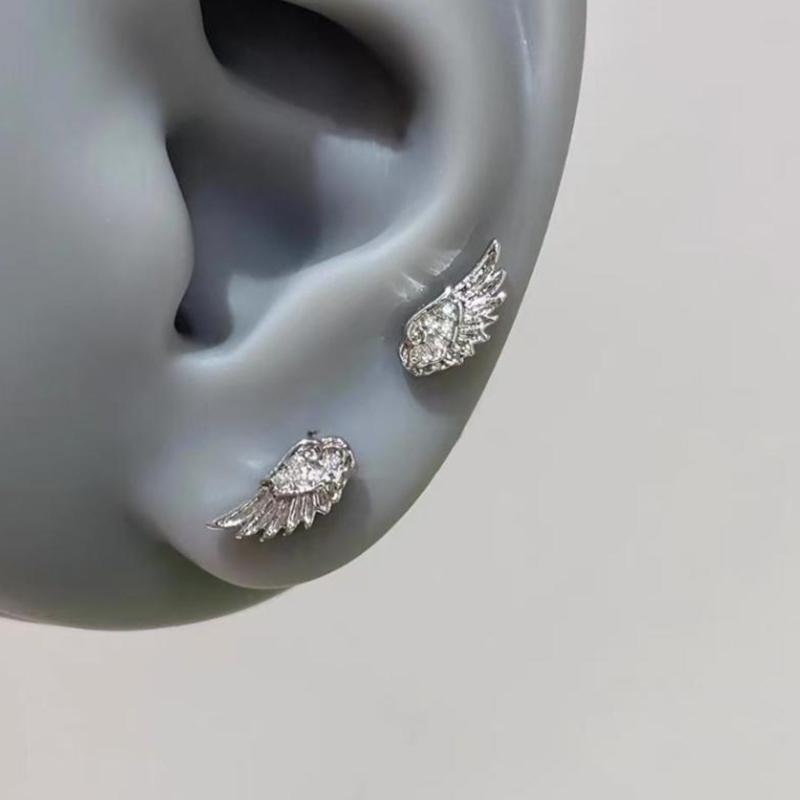 Unique Personality Angel Wings Cross Love Heart Ear Bone Nails Earring Women Jewelry Accessries Gifts