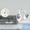 Modern Wall Clock Swan Figurines Hanging Quiet Large Numerals Decorative Centerpiece for Home Office